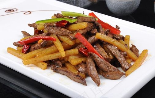土豆条炒猪肝图片