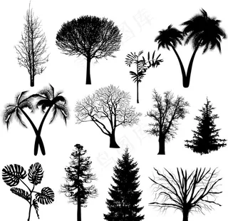 树剪影图片