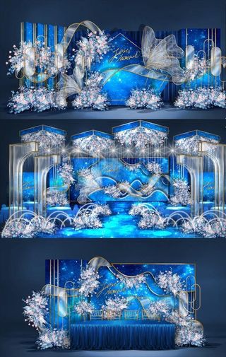 蓝色星空系婚礼图片