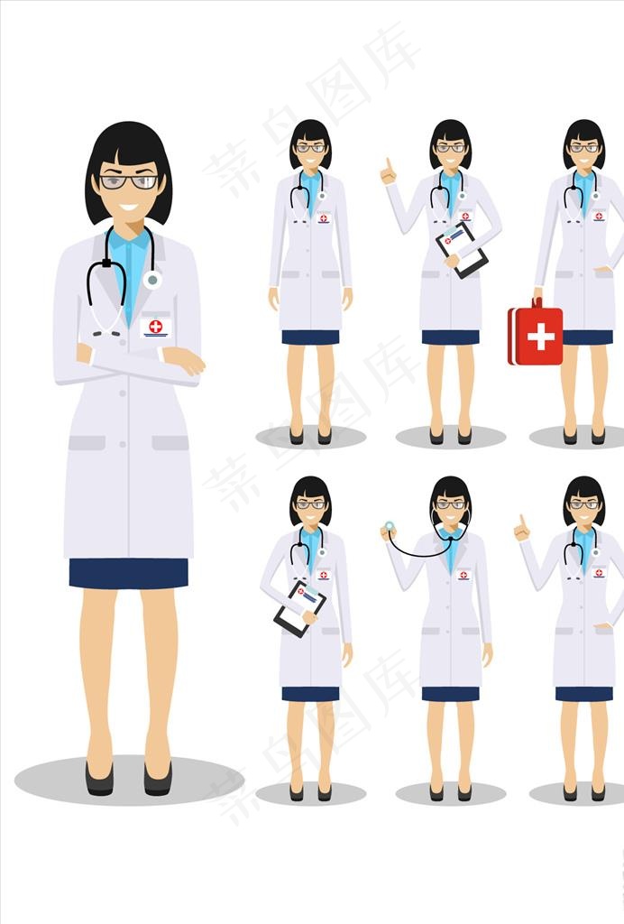 女外科医生图片ai矢量模版下载