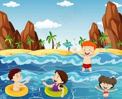 游泳郊游图片