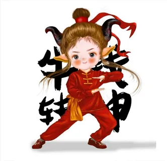 喜气萌牛牛转钱坤图片