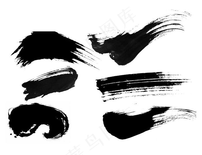 毛笔笔触 笔刷效果图片psd模版下载