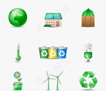 矢量绿色环保节能元素图片