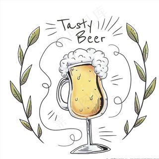 手绘卡通啤酒图片