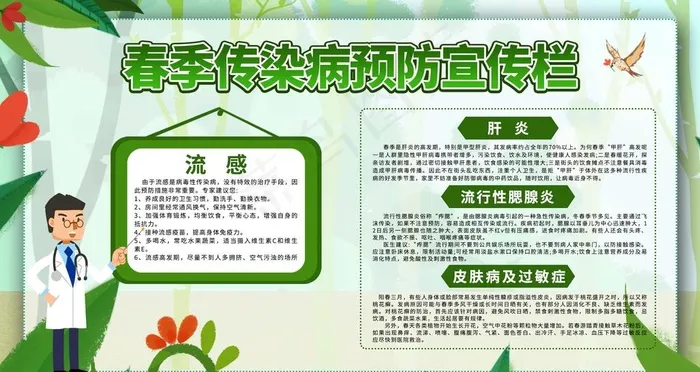春季传染病预防宣传栏图片psd模版下载