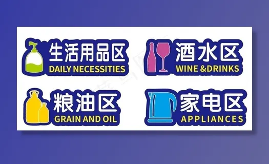 超市导视分区灯箱图片