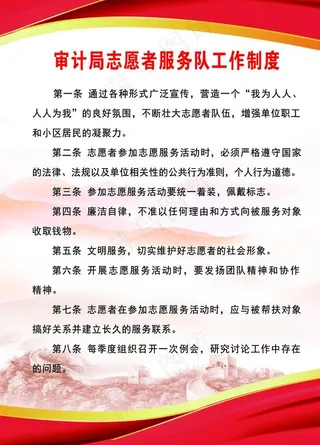 志愿者服务队工作制度图片