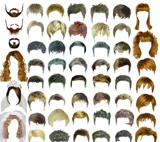 PSD头发素材图片