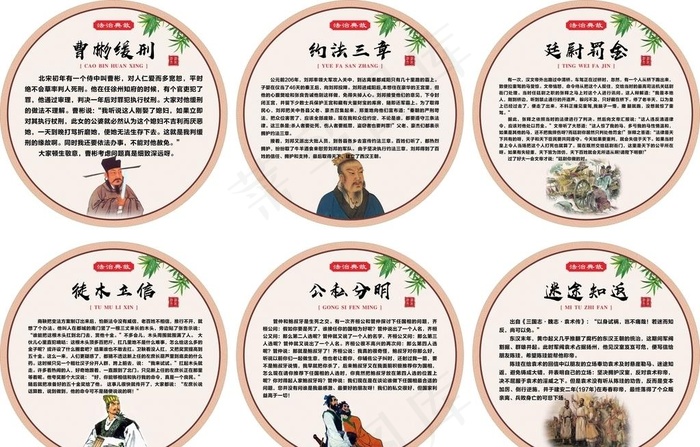法治典故图片cdr矢量模版下载