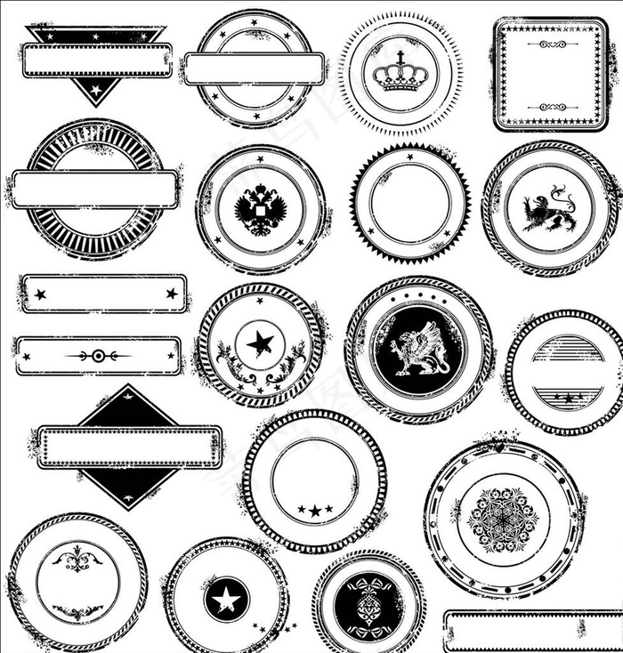 复古印章印戳图片eps,ai矢量模版下载