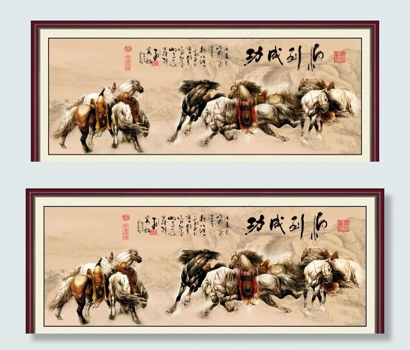 八骏图图片(11811X5149(DPI:300))psd模版下载
