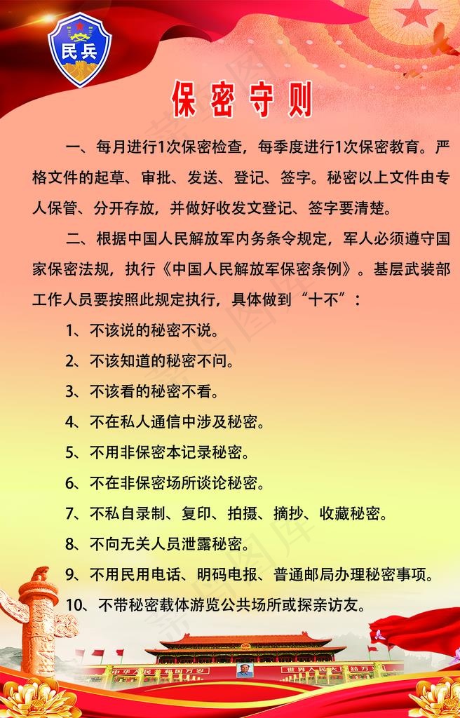 保密守则图片(2421X3602(DPI:150))psd模版下载