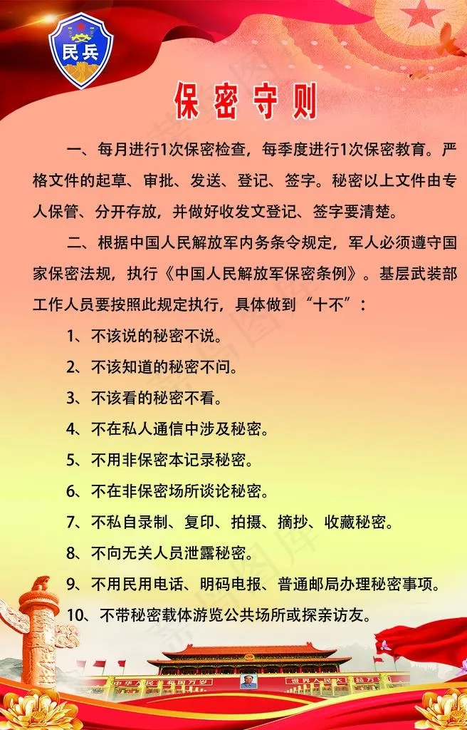 保密守则图片(2421X3602(DPI:150))psd模版下载