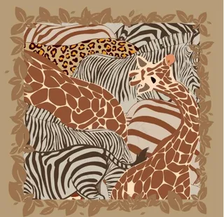 动物图案丝巾图片