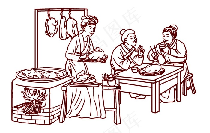 古代矢量人物图片