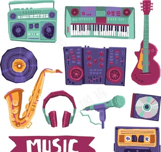 卡通乐器图片