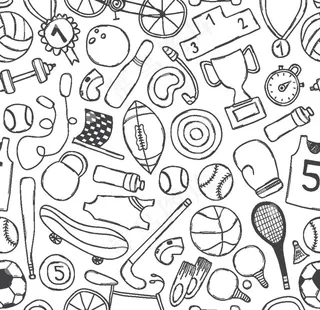 运动主题涂鸦素材图片