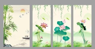 荷花 风景展板图片