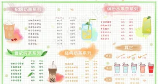 奶茶菜单图片