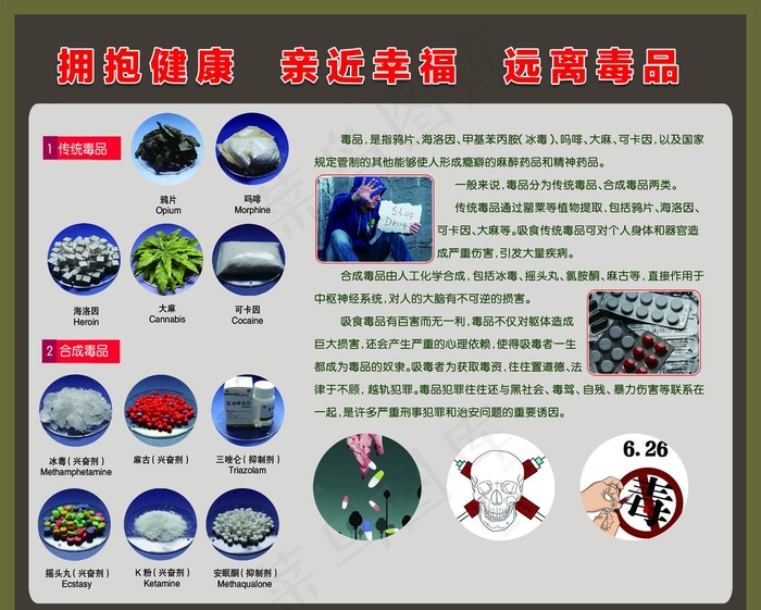 禁毒展板图片psd模版下载
