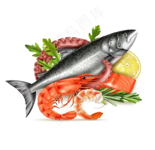 鱼虾食物图片