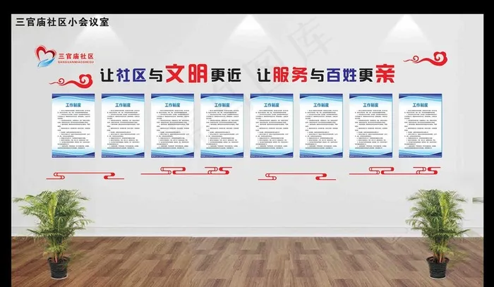 社区文化墙图片cdr矢量模版下载