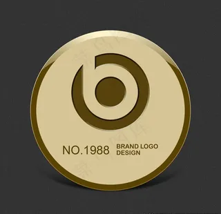 金色徽章样机图片