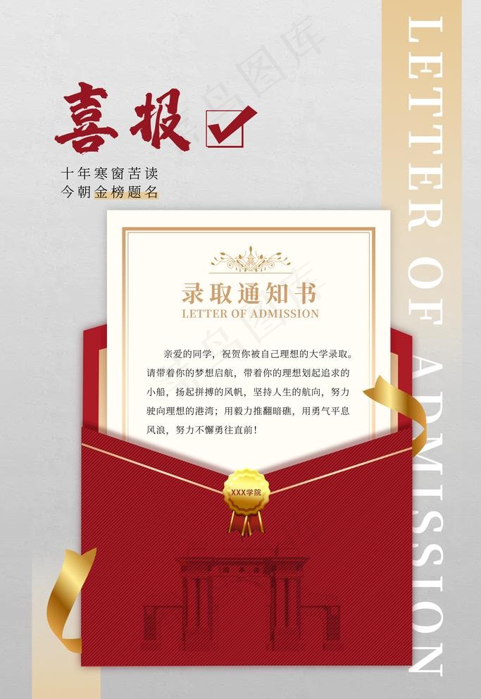 大学录取通知书图片