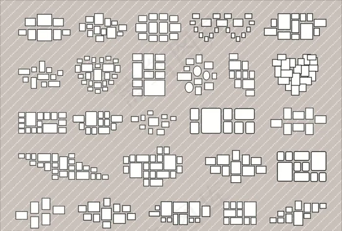 照片墙画框图片cdr矢量模版下载