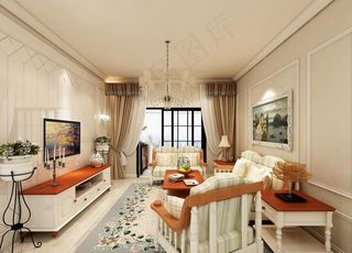 美式家装客厅装修效果图图片