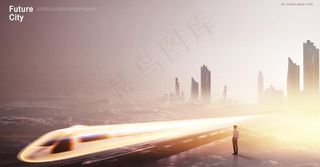 高铁光速创意概念海报图片