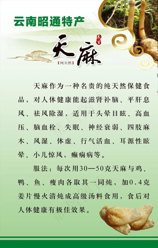 天麻展板图片(2835X4252(DPI:120))psd模版下载