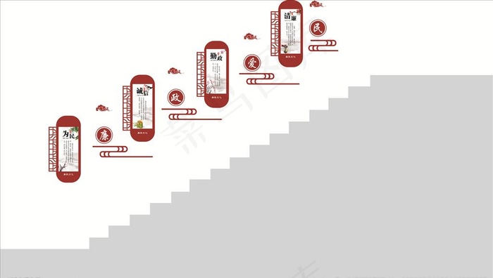 楼梯间廉政文化图片