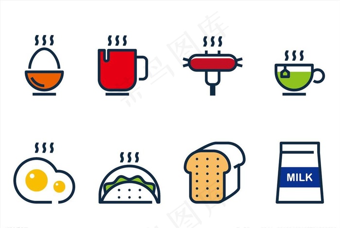 简笔画美食图标图片