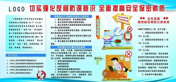 保密板报图片(6860X3430(DPI:72))psd模版下载
