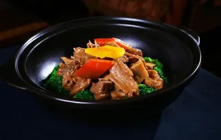 野生竹笋炆农家鹅图片