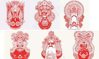 京剧脸谱剪纸图片