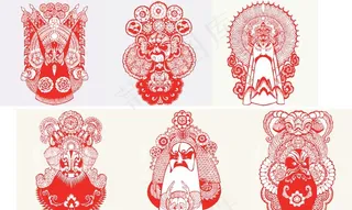 京剧脸谱剪纸图片