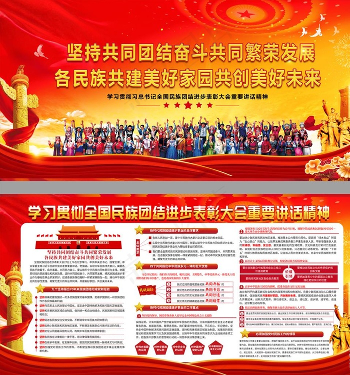 全国民族团结表彰大队宣传展板图片