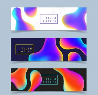 三款绚酷渐变创意banner图片