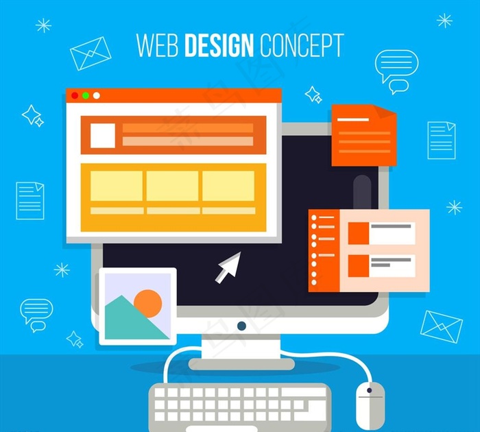 网页设计电脑插画图片