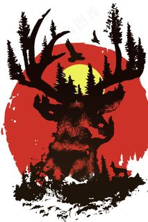 鹿 太阳 鸟 森林图片 鹿 太阳 鸟 森林图片