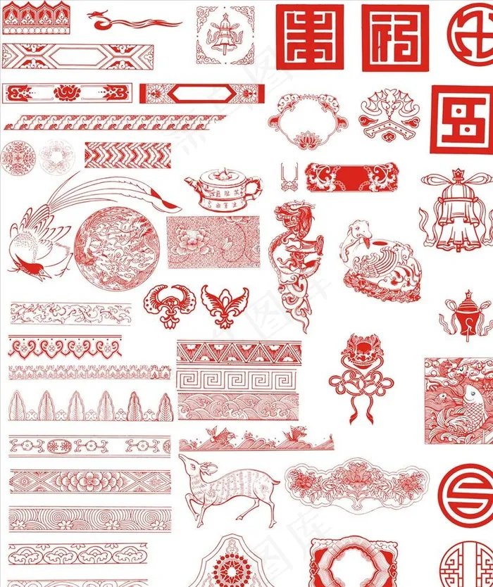 中国风元素图片cdr矢量模版下载
