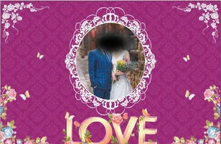 紫红色浪漫结婚背景图片