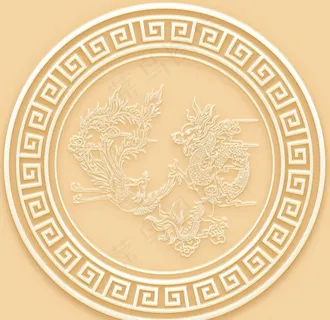 吊顶天花玉雕龙凤呈祥图片