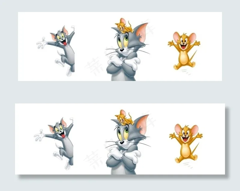 动漫人物 猫和老鼠 背景图片ai矢量模版下载