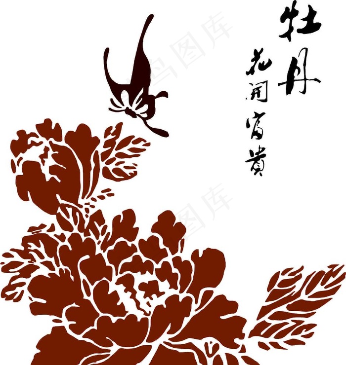 牡丹图案图片cdr矢量模版下载