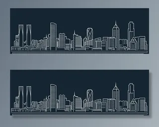 南昌城市线描图片