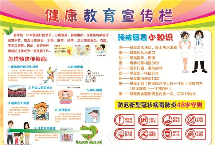 健康教育宣传栏图片cdr矢量模版下载